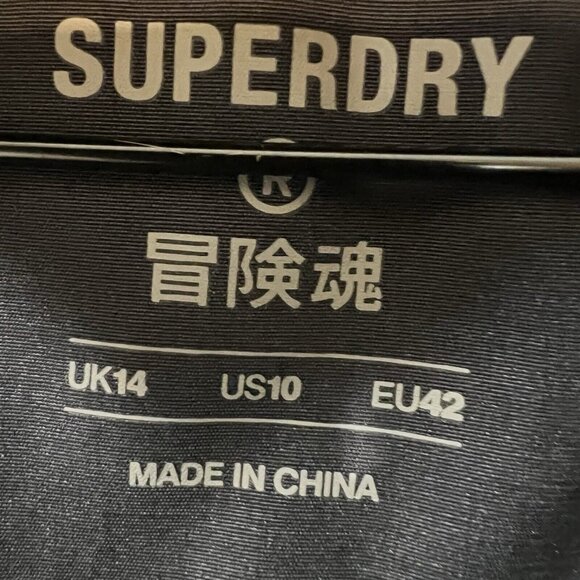 Superdry Quarter Snap Button Jacket Women Sz 10 Waist Drawstring Lined Black - Picture 7 of 14